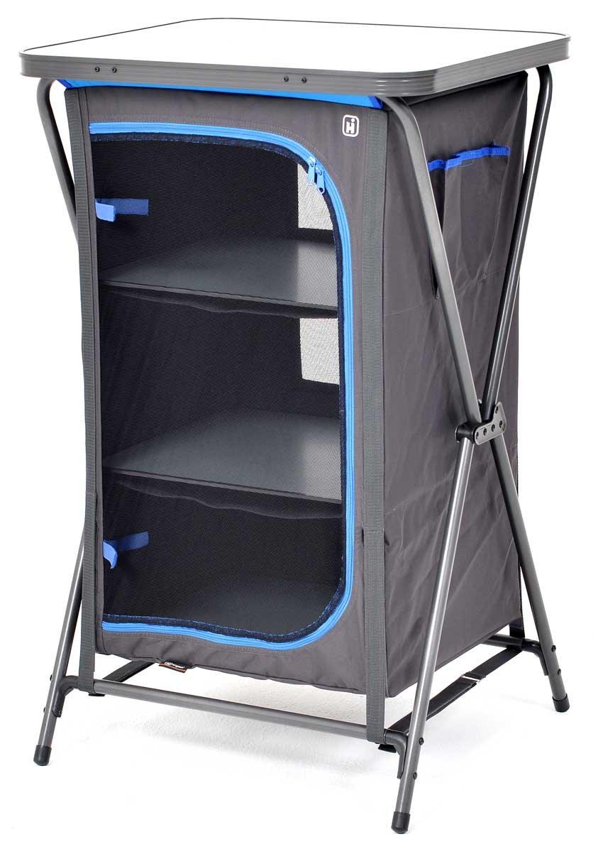 Andes Foldable 4 Shelf Camping Cabinet Tent Storage Wardrobe Cupboard